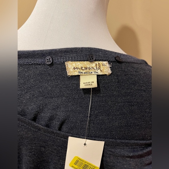 NWT One World Heather Navy T Shirt Dress, size XL - Picture 5 of 5